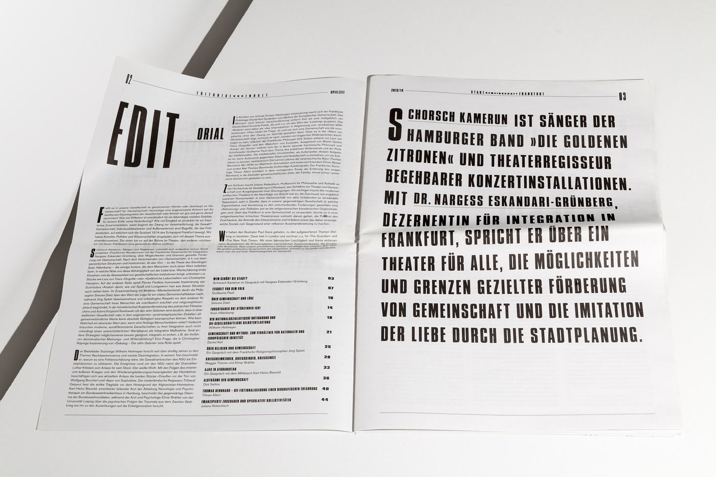 The Gemeinschaft paper for the Season 2013/2014- Illustrations by Paul Davis