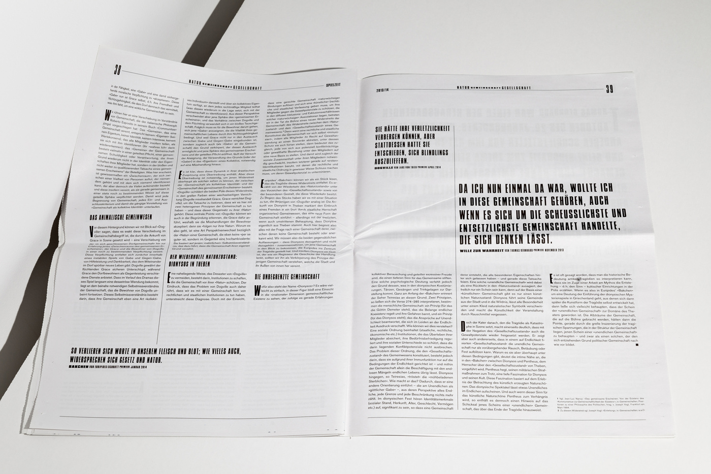 The Gemeinschaft paper for the Season 2013/2014- Illustrations by Paul Davis